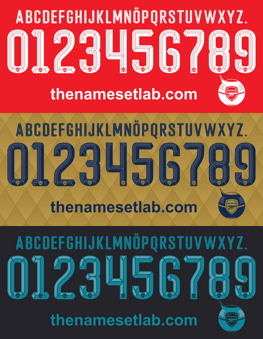 Arsenal 2015-2016 UCL / Cup Font Nameset AI Vector File