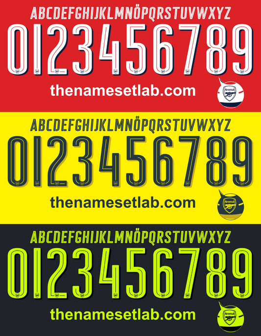 Arsenal 2016-2017 UCL / Cup Font Nameset AI Vector File