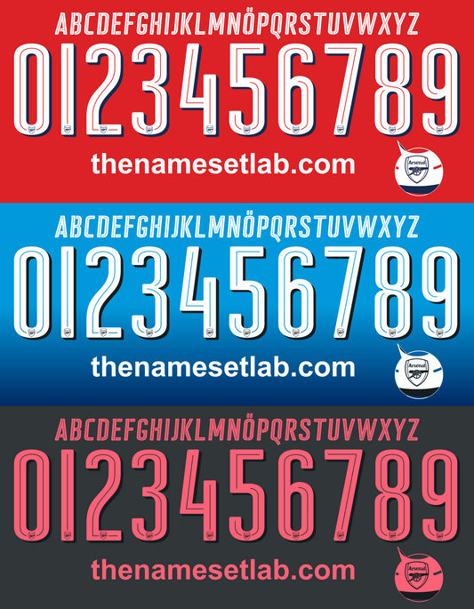 Arsenal 2017-2018 Cup Font Nameset AI Vector File