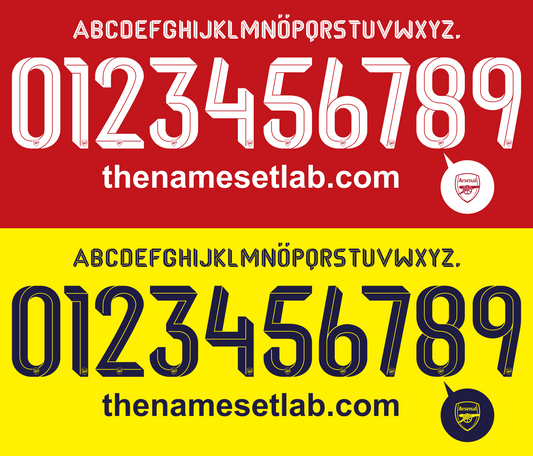 Arsenal 2019-2020  UEL / Cup Font Nameset AI Vector File