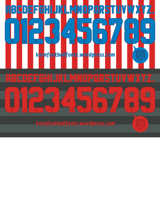 Atletico Madrid 2012-2013 Nameset AI Vector File