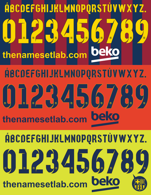 barcelona 2014-2015 nameset shirt nameset graphic