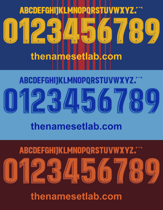 barcelona 2017-2018 cup font nameset shirt nameset graphic