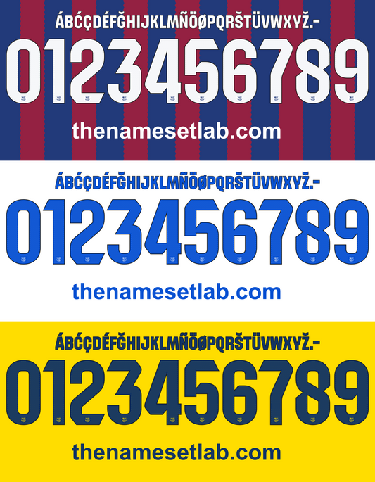 barcelona 2023-2024 nameset La Liga shirt nameset graphic