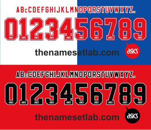 Blackburn Rovers 1995-1996 nameset Classic Asics font vector design
