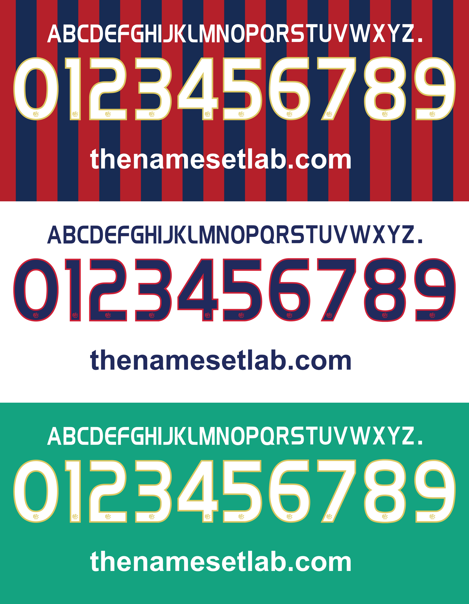 Bologna 2009-2010 Nameset font mockup