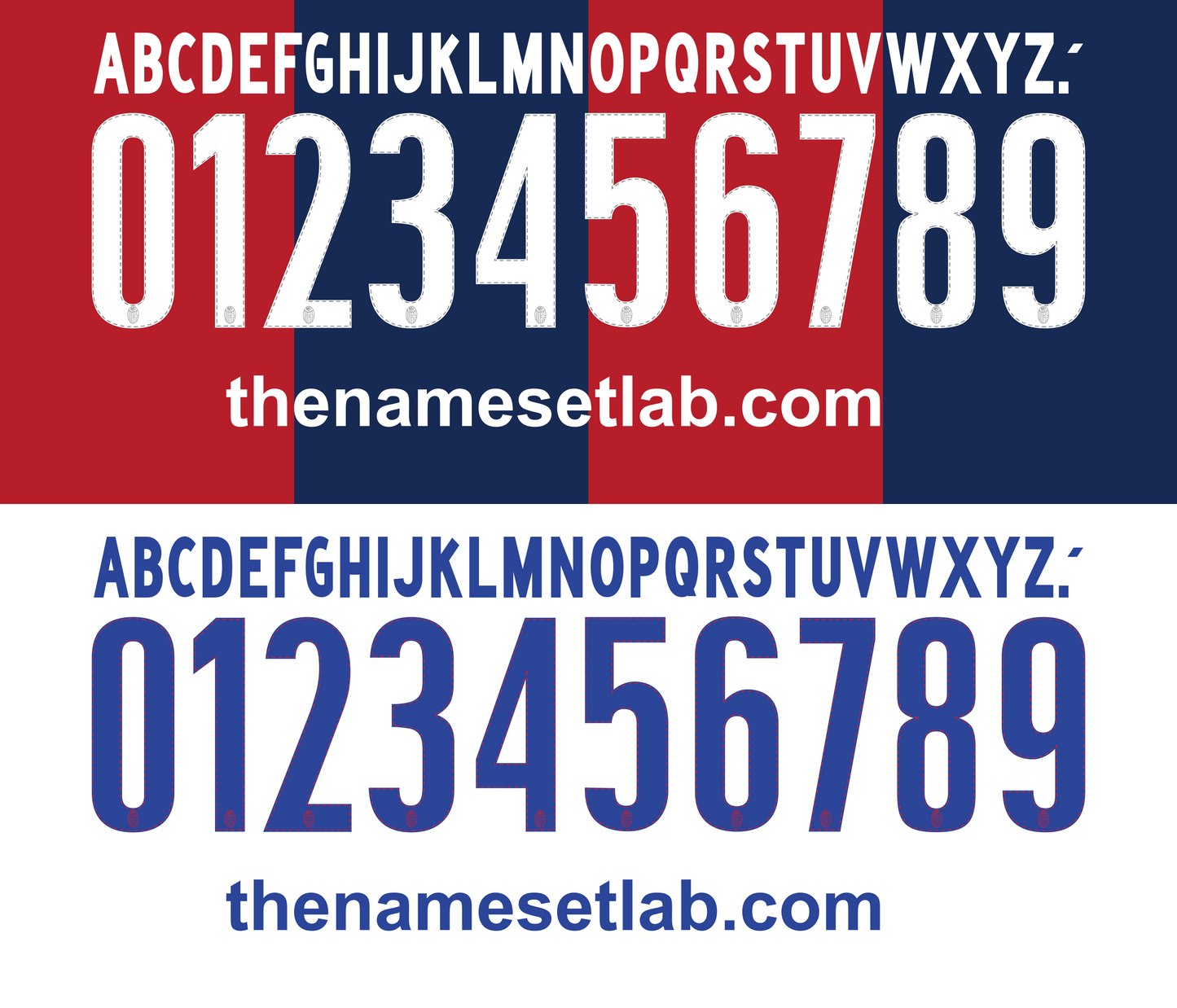 Bologna 2013-2015 Nameset font mockup