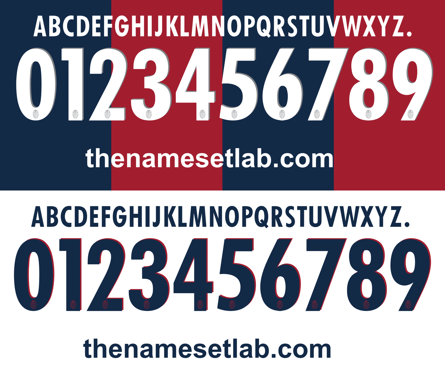 Bologna 2015-2016 Nameset font mockup