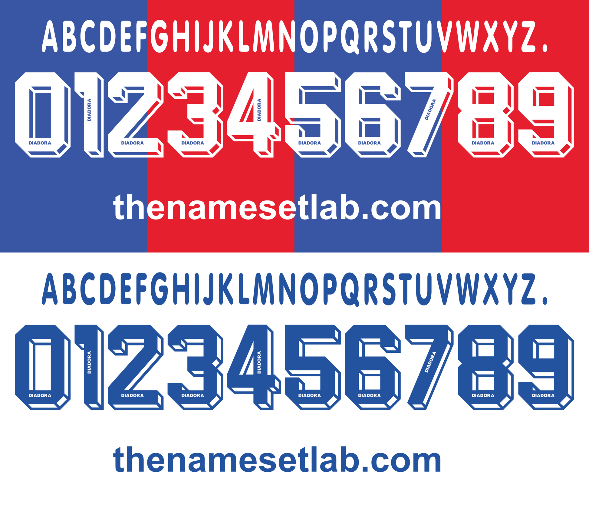 Bologna 1996-1997 Nameset font mockup