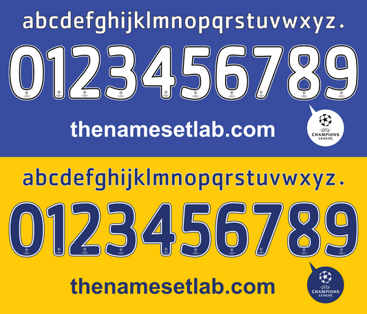 Chelsea 2008-2009 UCL Cup nameset Classic Premier font vector file
