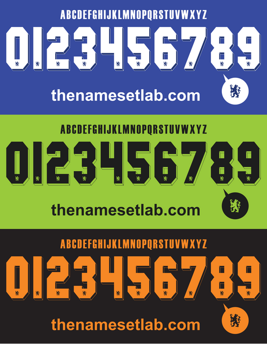 Chelsea 2010-2011 UCL Cup nameset Classic Premier font vector file
