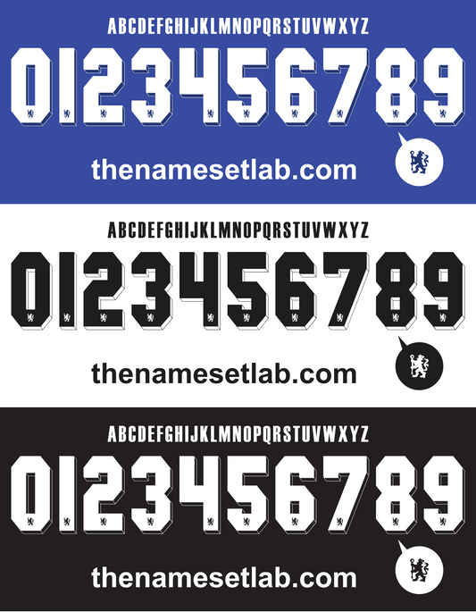 Chelsea 2011-2012 UCL Cup nameset Classic Premier font vector artwork
