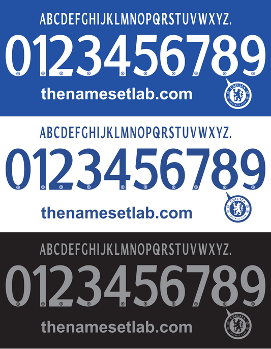Chelsea 2013-2014 UCL Cup nameset Classic Premier font vector design
