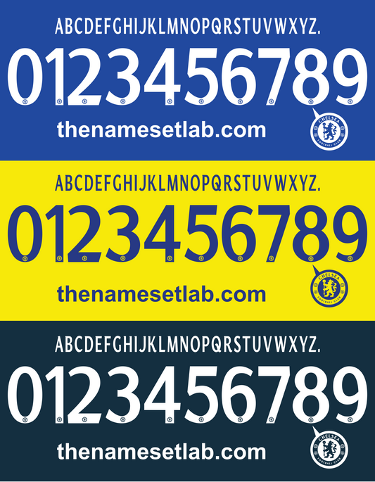 Chelsea 2014-2015 UCL Cup nameset Classic Premier font vector file
