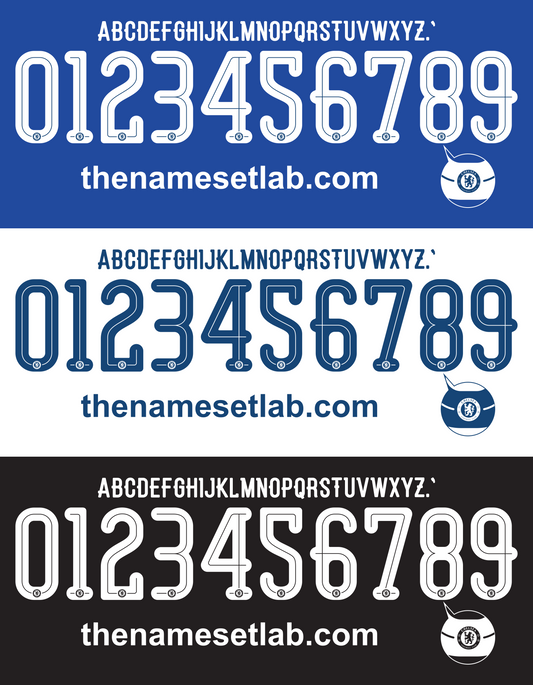 Chelsea 2015-2016 UCL Cup nameset Classic Premier font vector file
