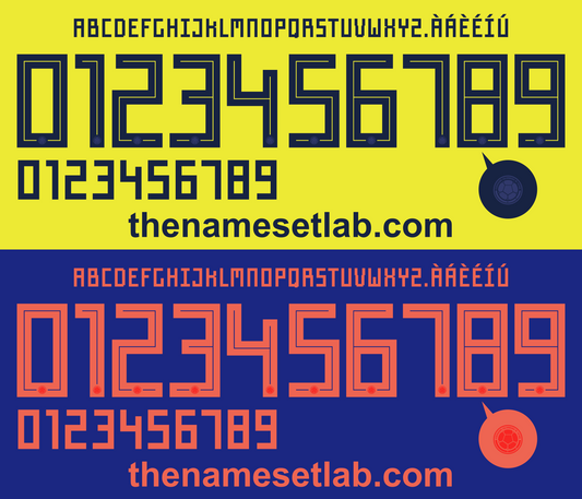Colombia 2018 Football Nameset AI Vector File