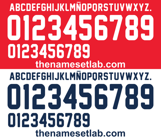 Costa Rica 2014 Football Nameset AI Vector File