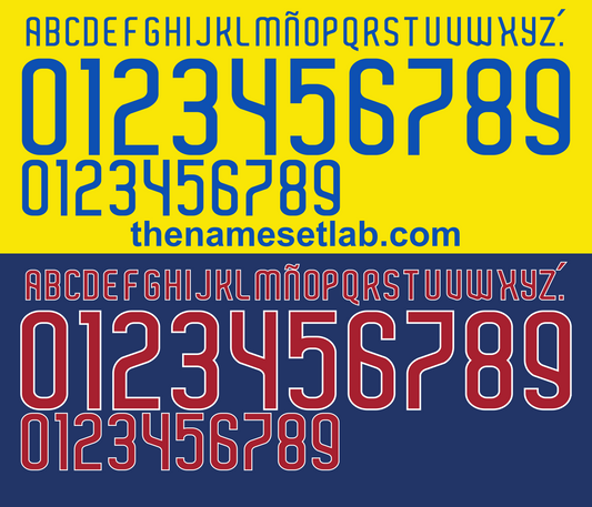 Ecuador 2015 Football Nameset AI Vector File