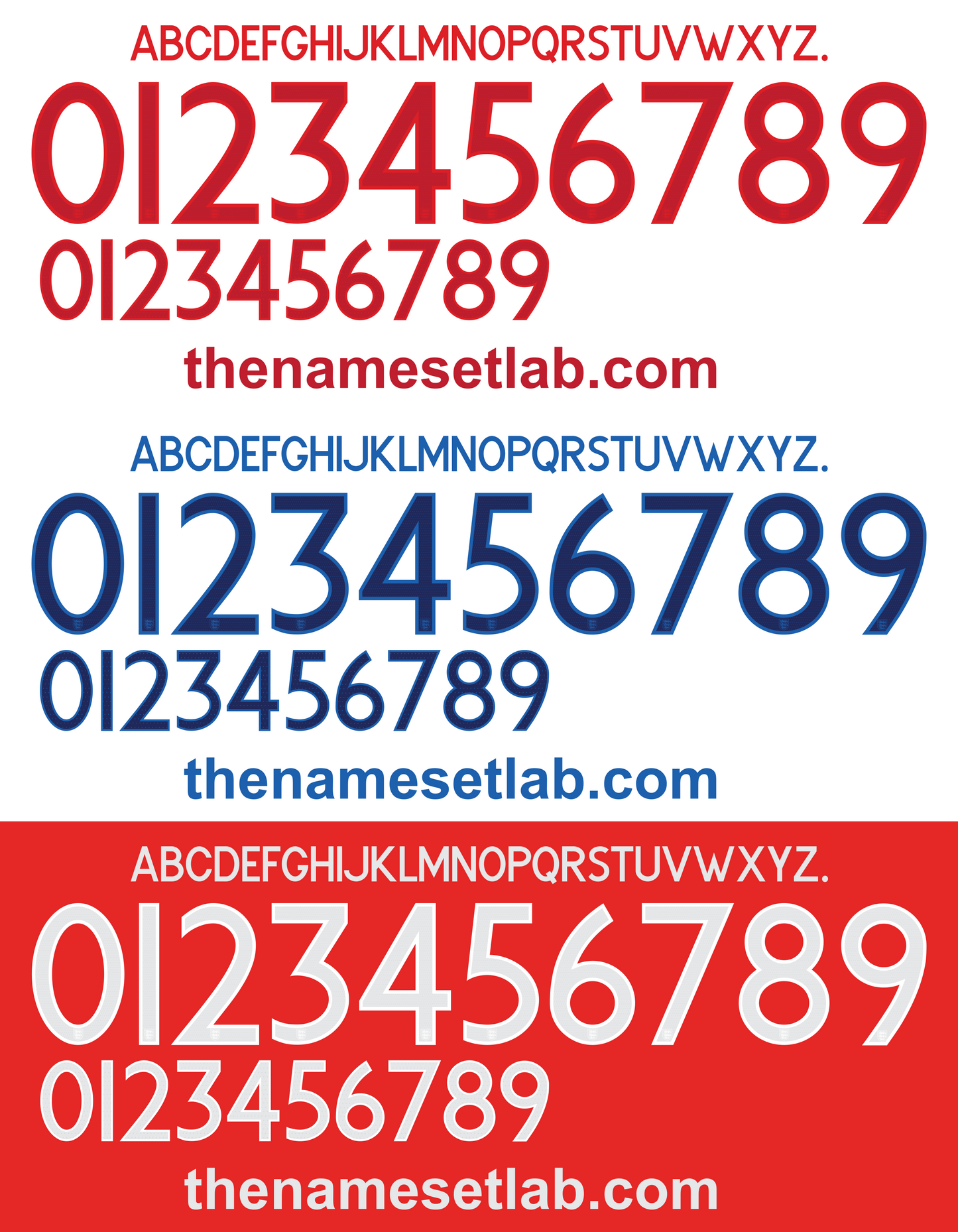 England 2010-2012 Football Nameset AI Vector File