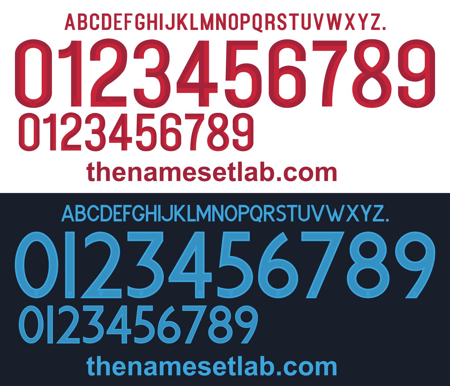 England 2012 Football Nameset AI Vector File
