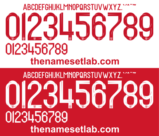 England 2018 Football Nameset AI Vector File