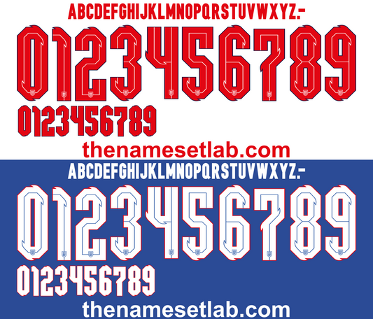 England 2020 Football Nameset AI Vector File