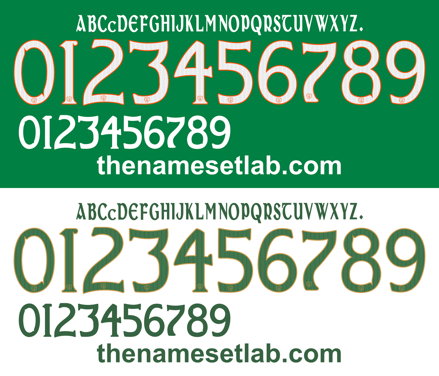 Ireland 2016 Football Nameset AI Vector File