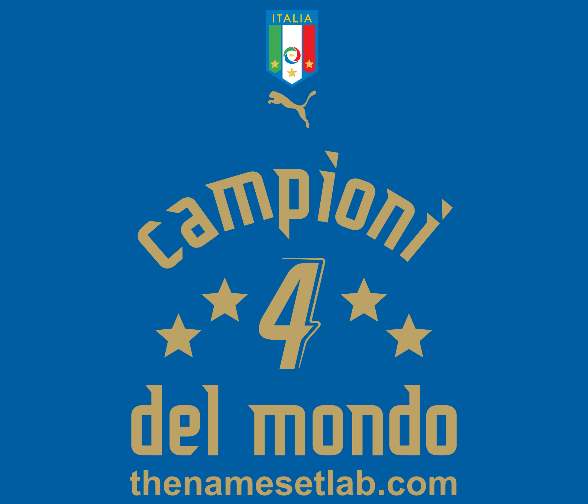 Italy “Campioni del Mondo” 4 Stars Patch preview image showing the vector artwork design for this digital download.