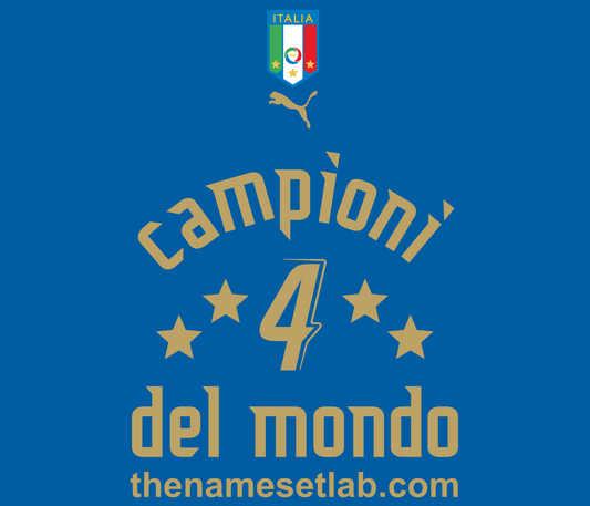 Italy “Campioni del Mondo” 4 Stars Patch preview image showing the vector artwork design for this digital download.