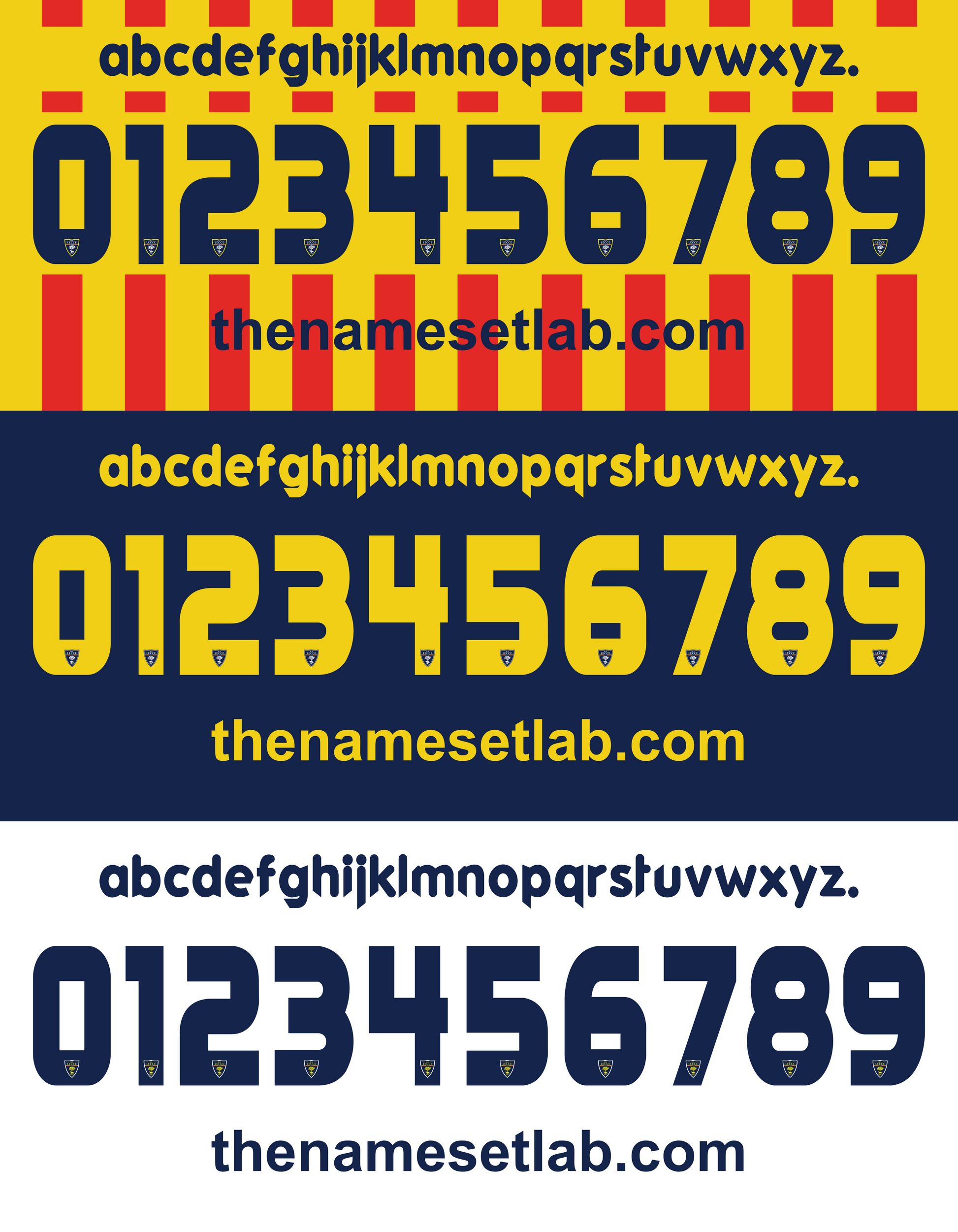 Lecce 2011-2014 Nameset font mockup