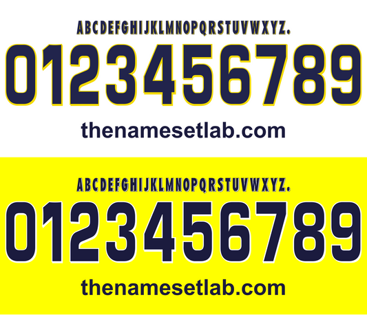 Leeds United 1996-1997 nameset 96/97 font vector file
