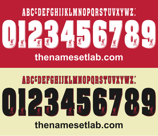 Liverpool 1996-1997 UCL / Cup Font Nameset AI Vector File