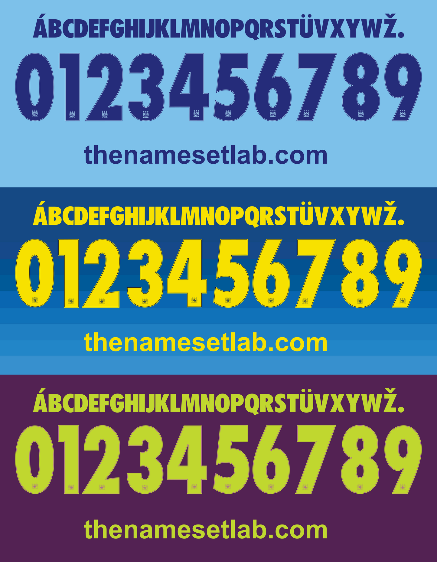 Manchester City 2014-2015 UCL Cup nameset 14/15 font vector file
