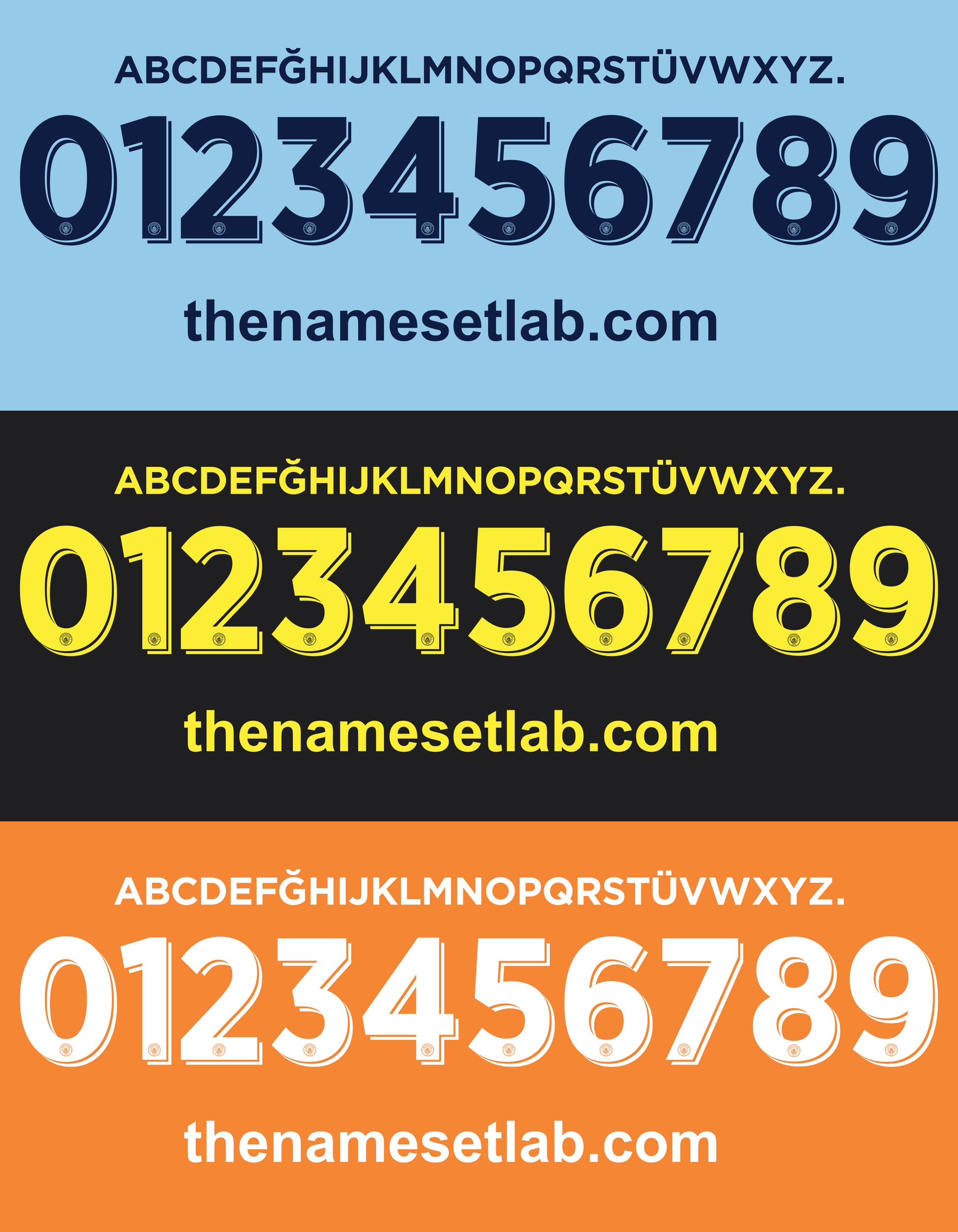 Manchester City 2016-2017 UCL Cup nameset 16/17 font vector file

