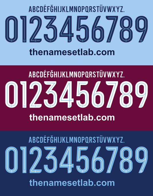 Manchester City 2017-2018 UCL Cup nameset 17/18 font vector file
