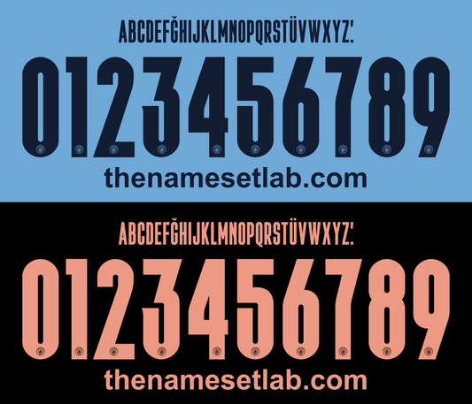 Manchester City 2020-2021 UCL Cup nameset 20/21 font vector file
