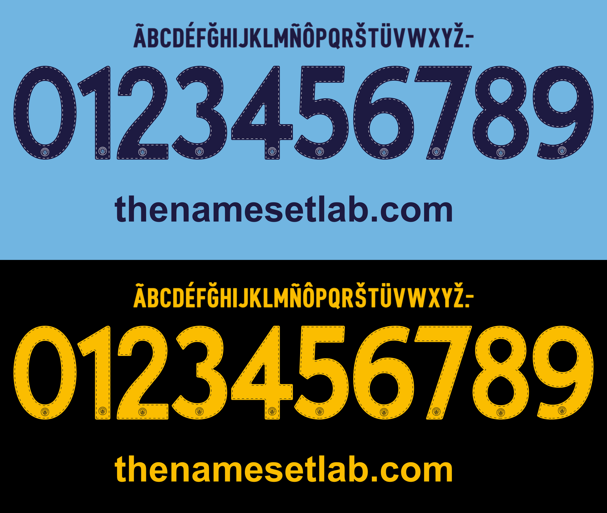 Manchester City 2022-2023 UCL Cup nameset 22/23 font vector file

