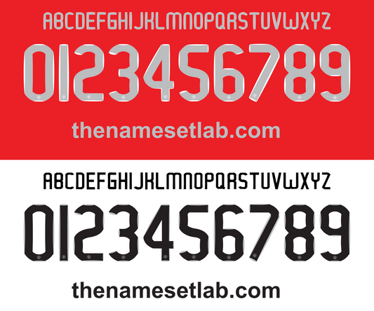 Manchester United 2007-2008 nameset 07/08 font vector file
