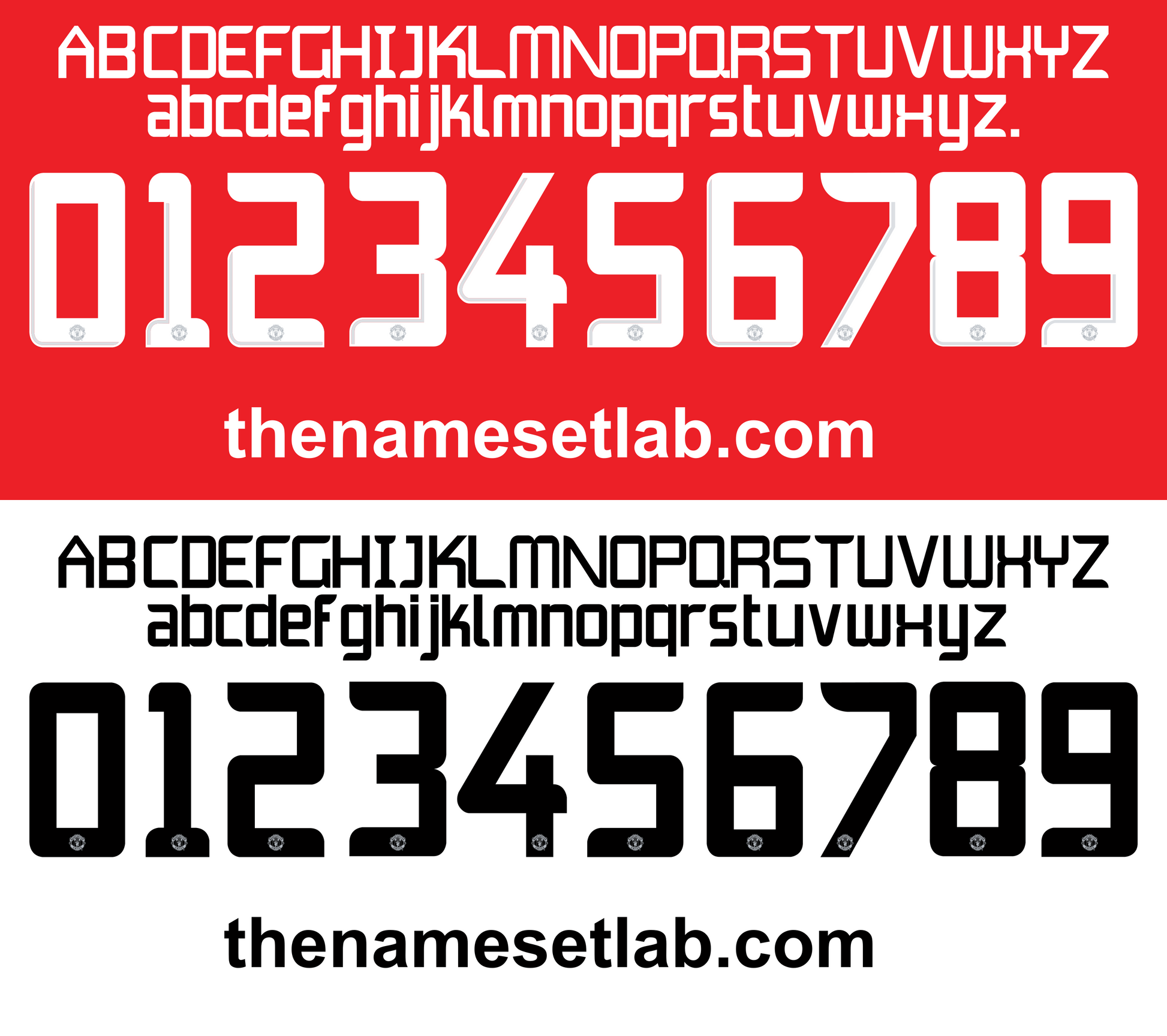 Manchester United 2013-2014 nameset 13/14 font vector file
