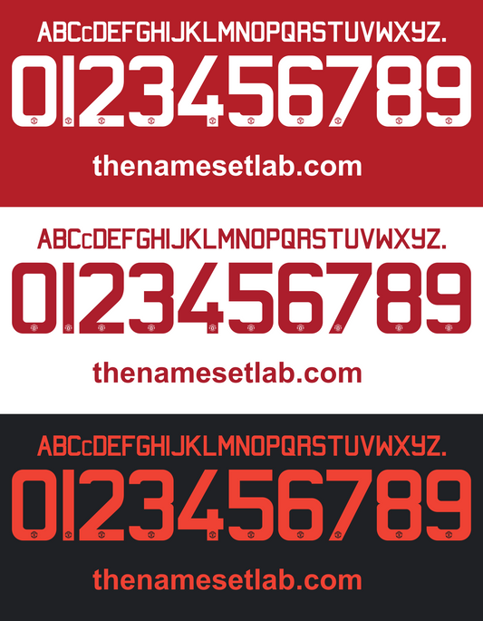 Manchester United 2015-2016 nameset 15/16 font vector file
