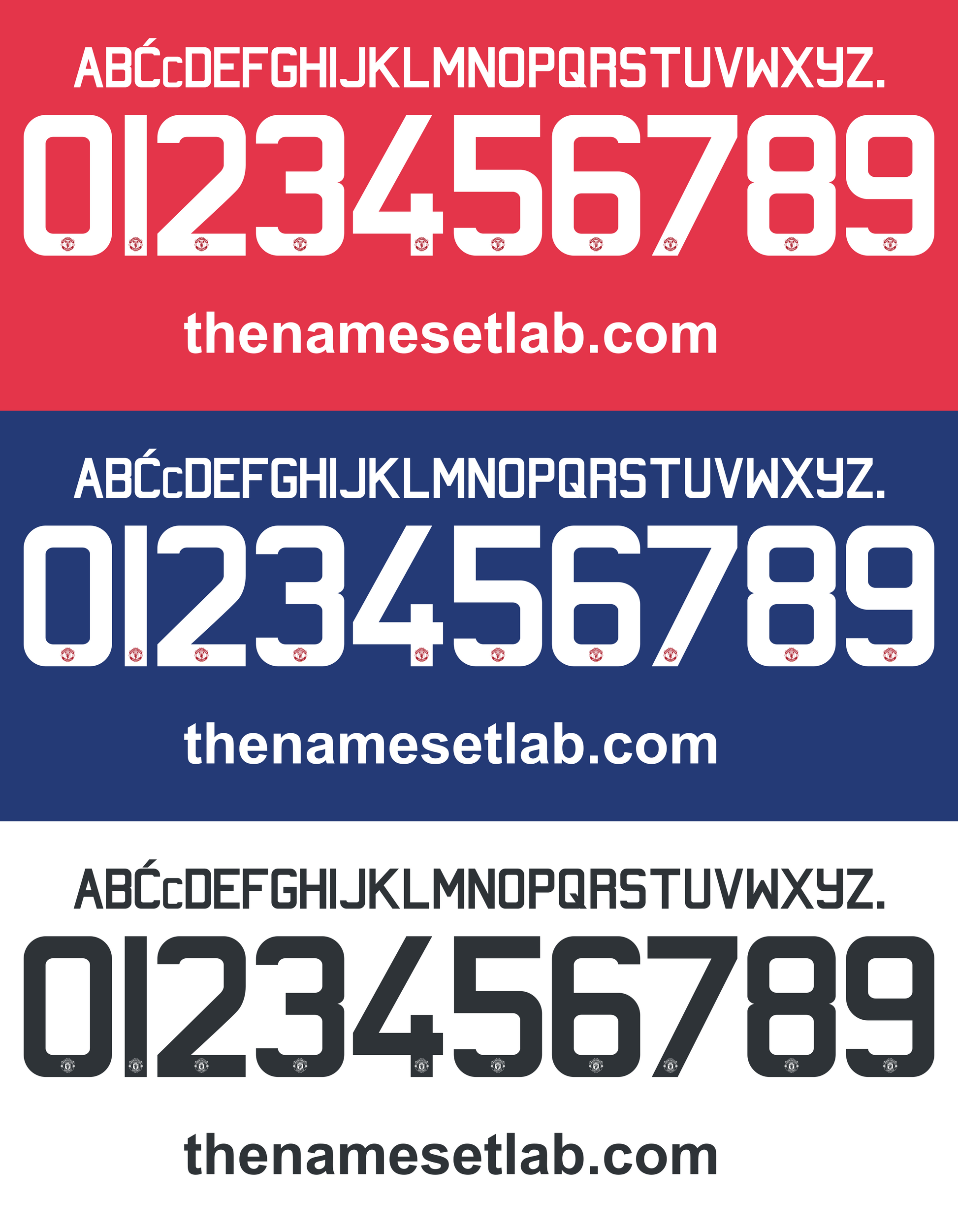 Manchester United 2016-2017 nameset 16/17 font vector file
