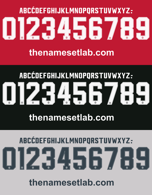 Manchester United 2017-2018 nameset 17/18 font vector file
