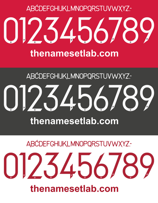 Manchester United 2020-2021 nameset Classic Premier font vector file
