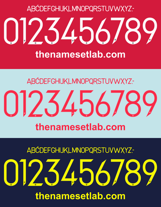 Manchester United 2021-2022 nameset Classic Premier font vector file
