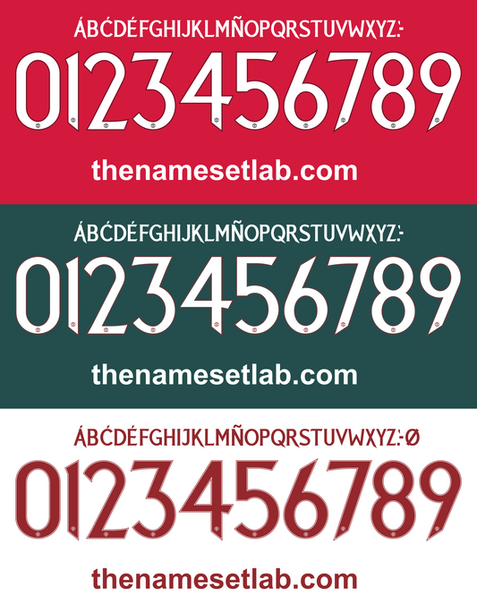 Manchester United 2023-2024 nameset Classic Premier font vector file
