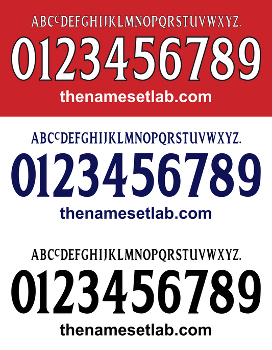 Manchester United 1999-2002 nameset Classic Premier font vector file
