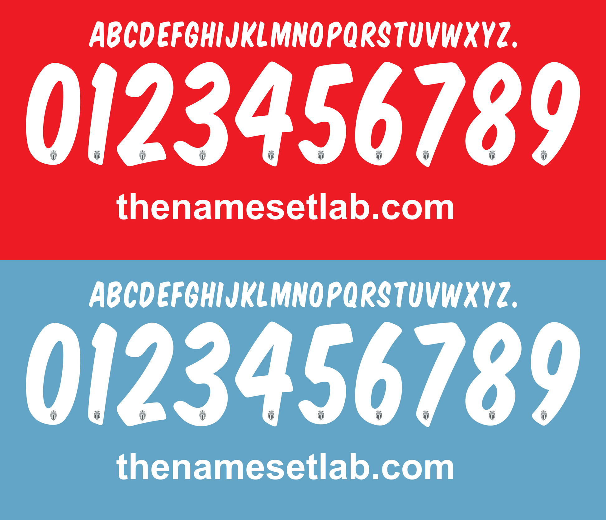 AS Monaco 2017–2018 Nameset Vector mockup