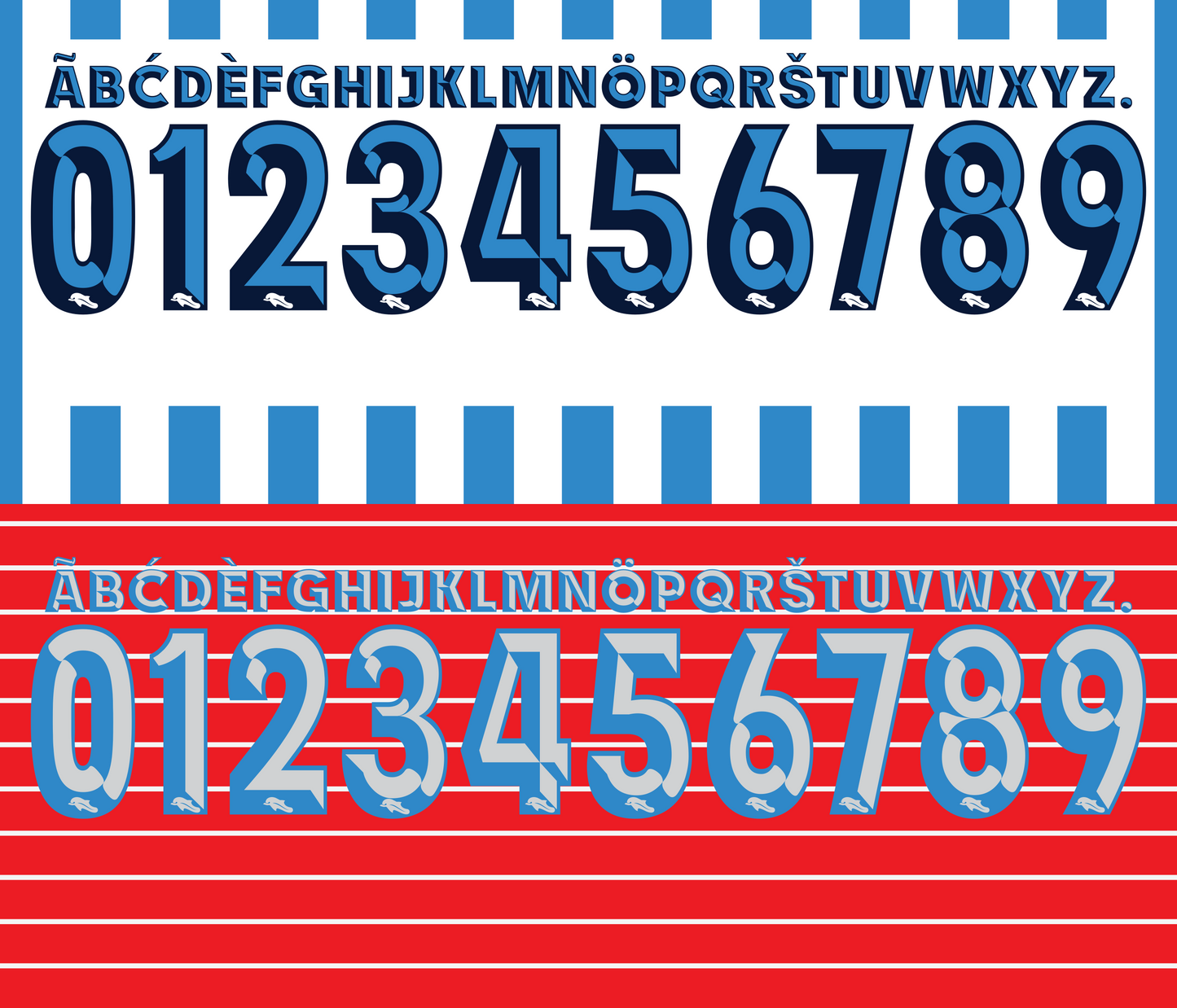 Pescara 2015-2016 Nameset font mockup