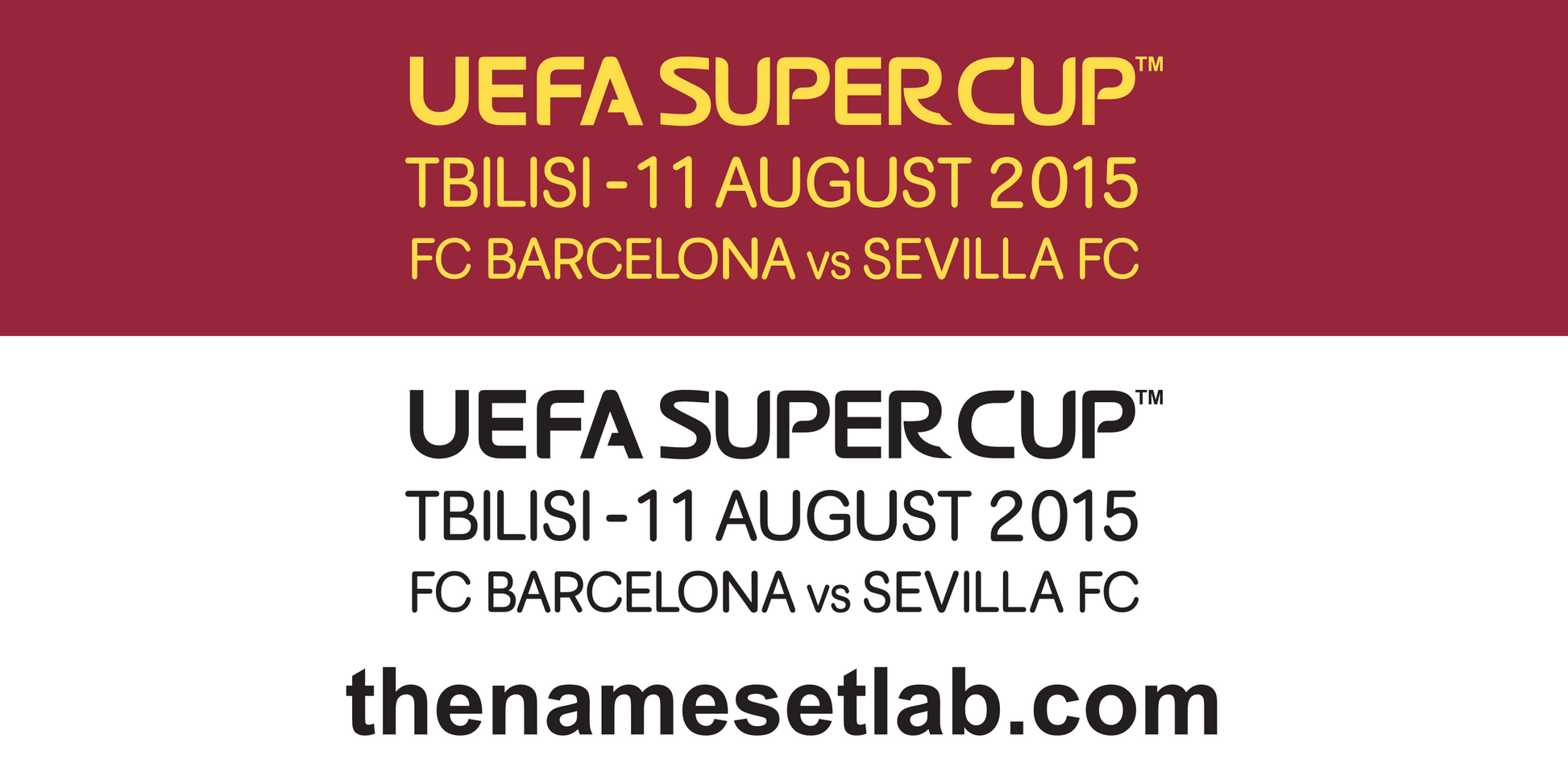 UEFA Super Cup 2015 Match Details preview image showing the vector artwork design for this digital download.