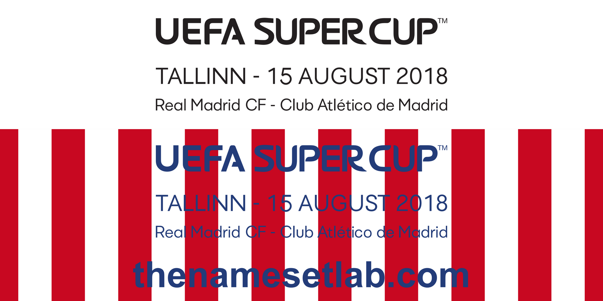 UEFA Super Cup 2018 Match Details preview image showing the vector artwork design for this digital download.